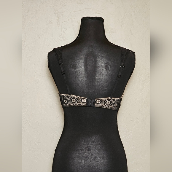 [AERIE] Real Happy DemiLightly Lined Lace Bra《36B》Black & Beige - Picture 7 of 16